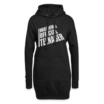 avertissement citation officielle d’adolescent - Sweat-shirt à capuche long Femme - noir - Devant