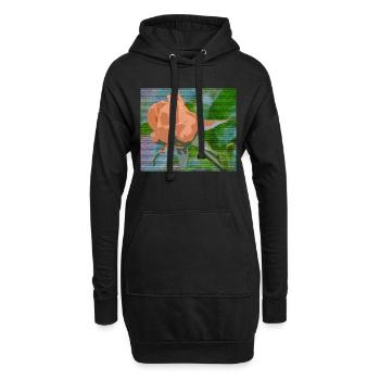 Orange liquide - Sweat-shirt à capuche long Femme - noir - Devant