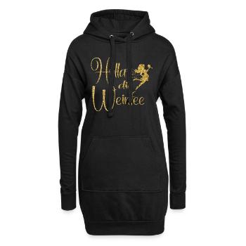 Weißwein Rotwein JGA Vino Wein - Holla die Weinfee - Hoodie-Kleid - Schwarz - Vorne