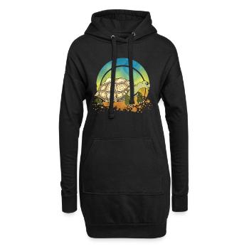 Tortue - Sweat-shirt à capuche long Femme - noir - Devant