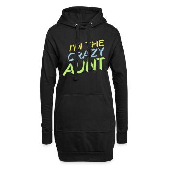 à The Crazy Aunt - Sweat-shirt à capuche long Femme - noir - Devant