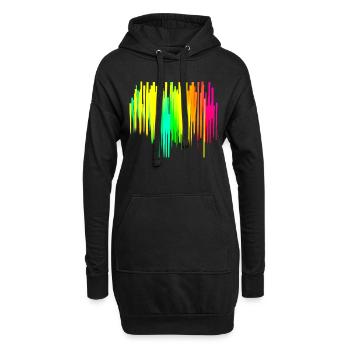 Rainbow dégradé coloré cool rétro tendance Art 2 - Sweat-shirt à capuche long Femme - noir - Devant