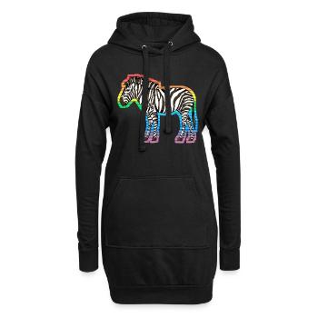 Zebra - Hoodie-Kleid - Schwarz - Vorne