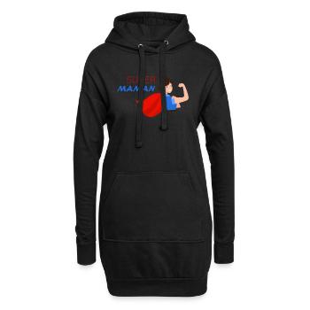 Super maman - Sweat-shirt à capuche long Femme - noir - Devant
