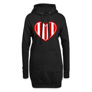 Heart - Hoodie Dress - black - Front