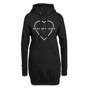 Pas d’amour pas de vie - Sweat-shirt à capuche long Femme - noir - Devant