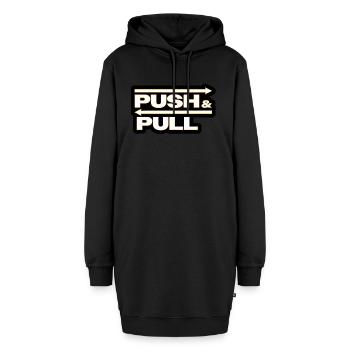 Push and Pull black - Hoodie-Kleid - Schwarz - Vorne