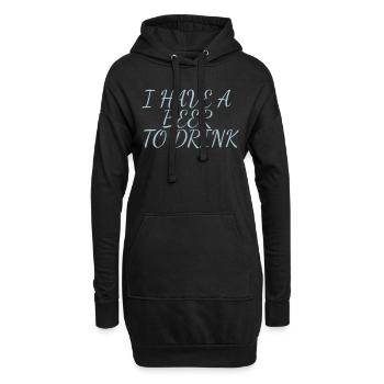 i have a beer to drink - Hoodie-Kleid - Schwarz - Vorne