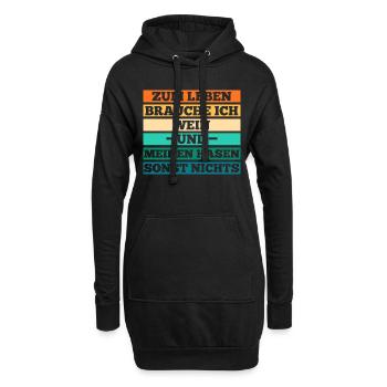 Wein Kaninchen Hase - Hoodie-Kleid - Schwarz - Vorne