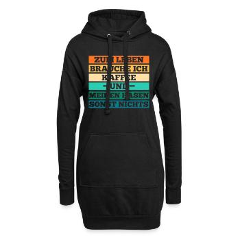 Kaffee Kaninchen Hase - Hoodie-Kleid - Schwarz - Vorne