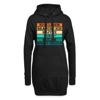 Kaffee Eulen - Hoodie-Kleid - Schwarz - Vorne