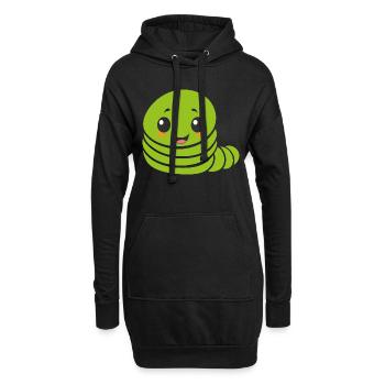 Raupen Insektenliebe Kleine Raupe - Hoodie-Kleid - Schwarz - Vorne