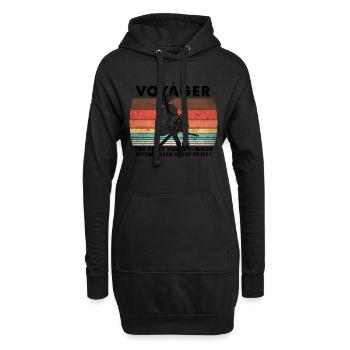 Mission de sonde spatiale rétro Voyager 1977 - Sweat-shirt à capuche long Femme - noir - Devant
