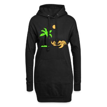 krebs palme - Hoodie-Kleid - Schwarz - Vorne