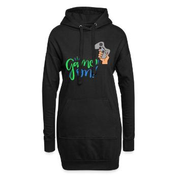 Game On - Ich bin ein Gamer! - Hoodie-Kleid - Schwarz - Vorne
