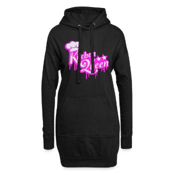 Logo Kitchen Queen lettrage Kitchen Queen femme - Sweat-shirt à capuche long Femme - noir - Devant