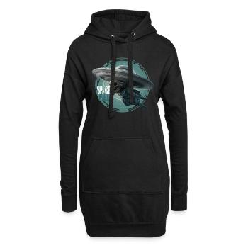 OVNI EXTRATERRESTRE, SPACE INVANDER - Sweat-shirt à capuche long Femme - noir - Devant