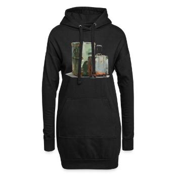 Gepackte Koffer sind Symbole für Freiheit - Hoodie-Kleid - Schwarz - Vorne