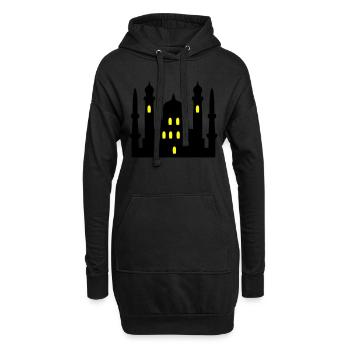 mosquée 02 - Sweat-shirt à capuche long Femme - noir - Devant