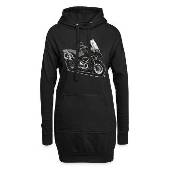 Voyage Enduro // Illustration // Moto - Sweat-shirt à capuche long Femme - noir - Devant