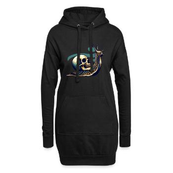 Schnecke und Totenkopf - Hoodie-Kleid - Schwarz - Vorne