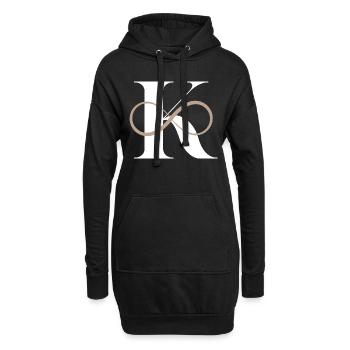 Unendlicher Buchstabe k - Hoodie-Kleid - Schwarz - Vorne