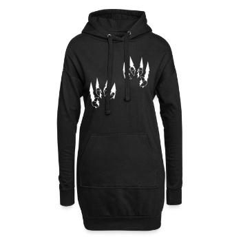 Griffes d’animaux - Sweat-shirt à capuche long Femme - noir - Devant