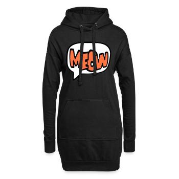 Meow Katze Miau Buchstaben Sprechblase Text Zitat - Hoodie-Kleid - Schwarz - Vorne