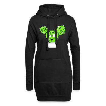 Cactus Cactus Visage Épineux Drôle Grimace - Sweat-shirt à capuche long Femme - noir - Devant