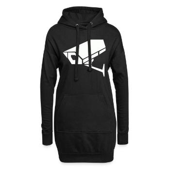 Caméra de surveillance - Sweat-shirt à capuche long Femme - noir - Devant