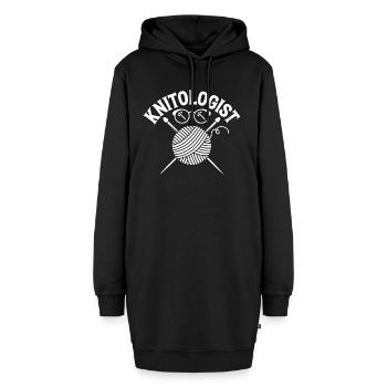 Maître du tricot - Sweat-shirt à capuche long Femme - noir - Devant