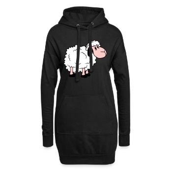 mouton bébé se tient mignon mignon agneau enfant cool bande dessinée - Sweat-shirt à capuche long Femme - noir - Devant