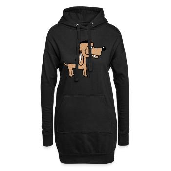 Chien Se Tient Méchant Méchant Dents Dangereuses Monstre Fun - Sweat-shirt à capuche long Femme - noir - Devant