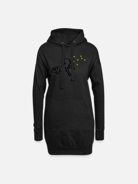 Renaissance Baby Black Phoenix Yellow - Hoodie Dress - black
