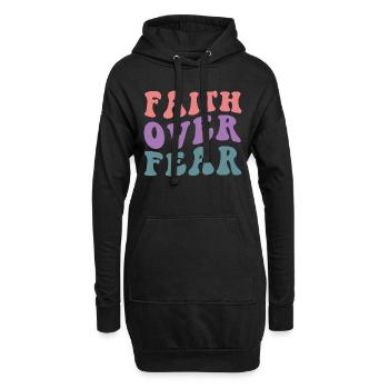 La foi plutôt que la peur - Sweat-shirt à capuche long Femme - noir - Devant