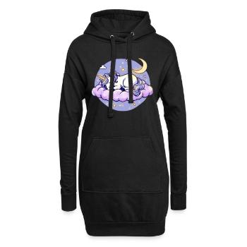 einhorn - Hoodie-Kleid - Schwarz - Vorne