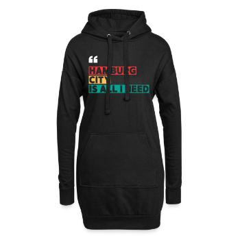 La ville de Hambourg est tout ce dont j’ai besoin - Sweat-shirt à capuche long Femme - noir - Devant