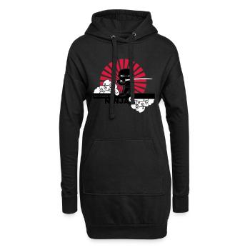 Ninja - Hoodie-Kleid - Schwarz - Vorne