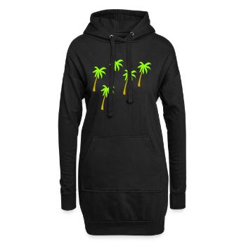 5 Palmen 2farbig - Hoodie-Kleid - Schwarz - Vorne