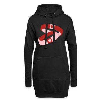 Bague - Sweat-shirt à capuche long Femme - noir - Devant