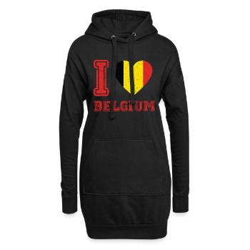 Belgien Fußball Geschenk Fan Weltmeisterschaft - Hoodie-Kleid - Schwarz - Vorne