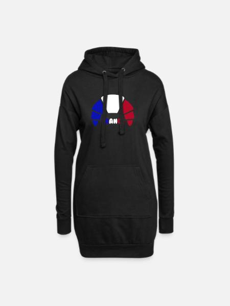 croissant france - Hoodie-Kleid - Schwarz