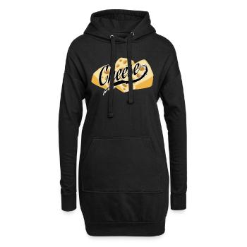 Käse - Hoodie-Kleid - Schwarz - Vorne