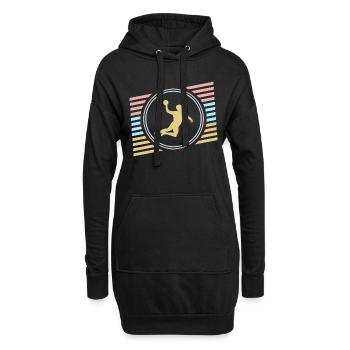 handball - Sweat-shirt à capuche long Femme - noir - Devant