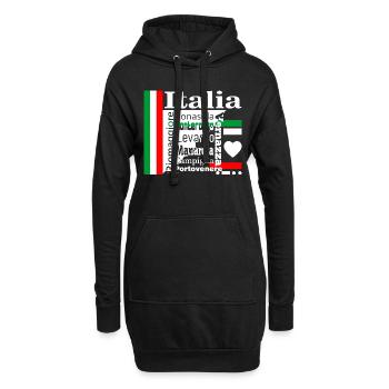 Italia Cinque Terre blanc - Sweat-shirt à capuche long Femme - noir - Devant