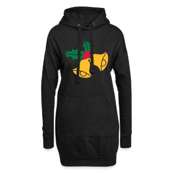 Glocken Weihnachten - Hoodie-Kleid - Schwarz - Vorne
