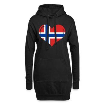 Herz Norwegen, I love Norway - Hoodie-Kleid - Schwarz - Vorne