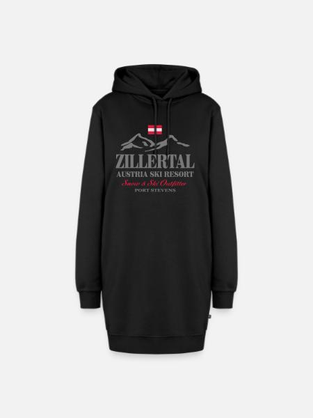 Zillertal - Austria Flag - Hoodie-Kleid - Schwarz