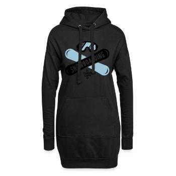 snowboarding boards - Hoodie-Kleid - Schwarz - Vorne