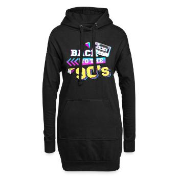 Back to the 90s 90er Jahre Retro - Hoodie-Kleid - Schwarz - Vorne
